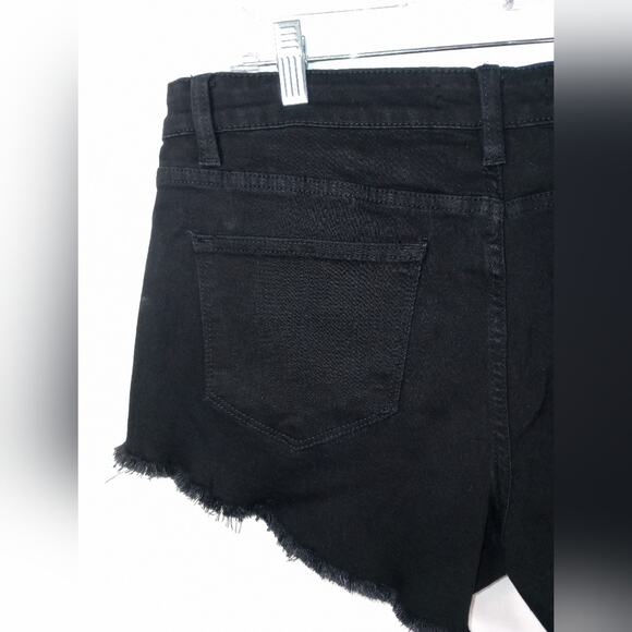 KanCan  Black Cutoff Fringe Raw Hem Shorts KC6033BK Size 13/30 - Picture 10 of 11